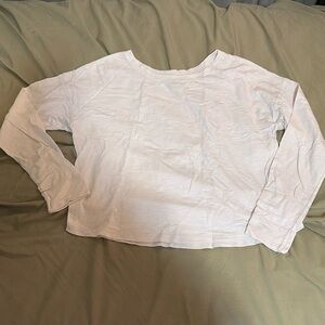 Abercrombie white long sleeve crop top
